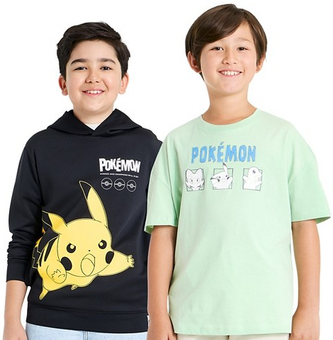 Pokémon Pikachu kids' active hooded sweatshirt & kids' graphic shirt
