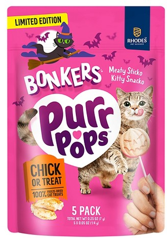 Bonkers Purrpops freeze-dried chicken-flavored lollipop cat treats
