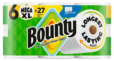 Bounty 6-pk. select-a-size mega XL-roll paper towels