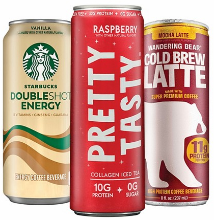 Select Pretty Tasty, Starbucks & Wandering Bear drinks