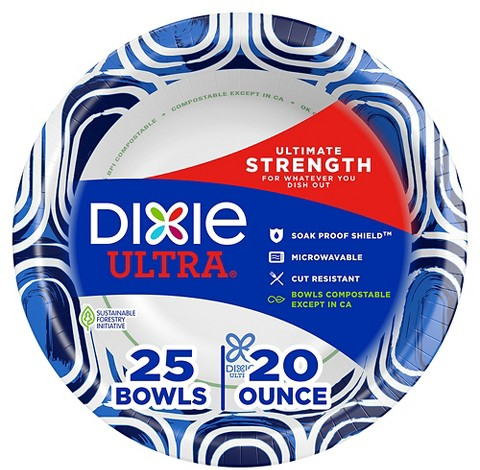 Dixie Ultra 25-ct. 20-oz. paper bowls