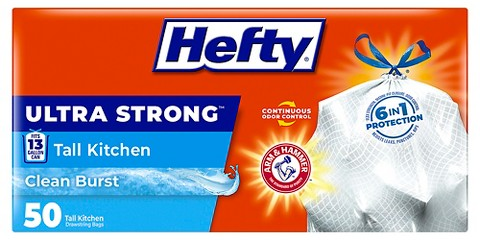 Hefty Ultra Strong 50-ct. 13-gal. tall kitchen trash bags