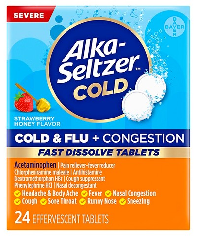 Alka-Seltzer Severe Cold & Flu + Congestion 24-ct. tablets