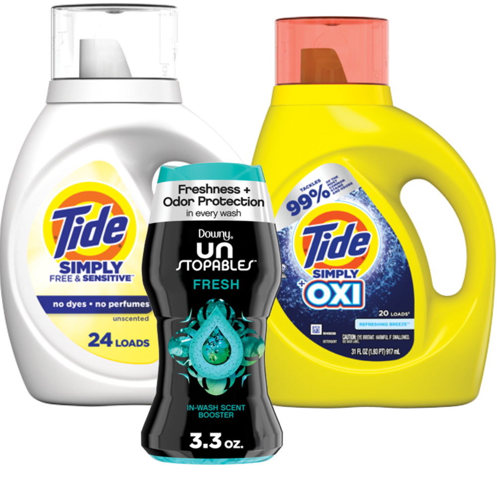 Bounce, Downy, Gain or Tide Simply Laundry Care