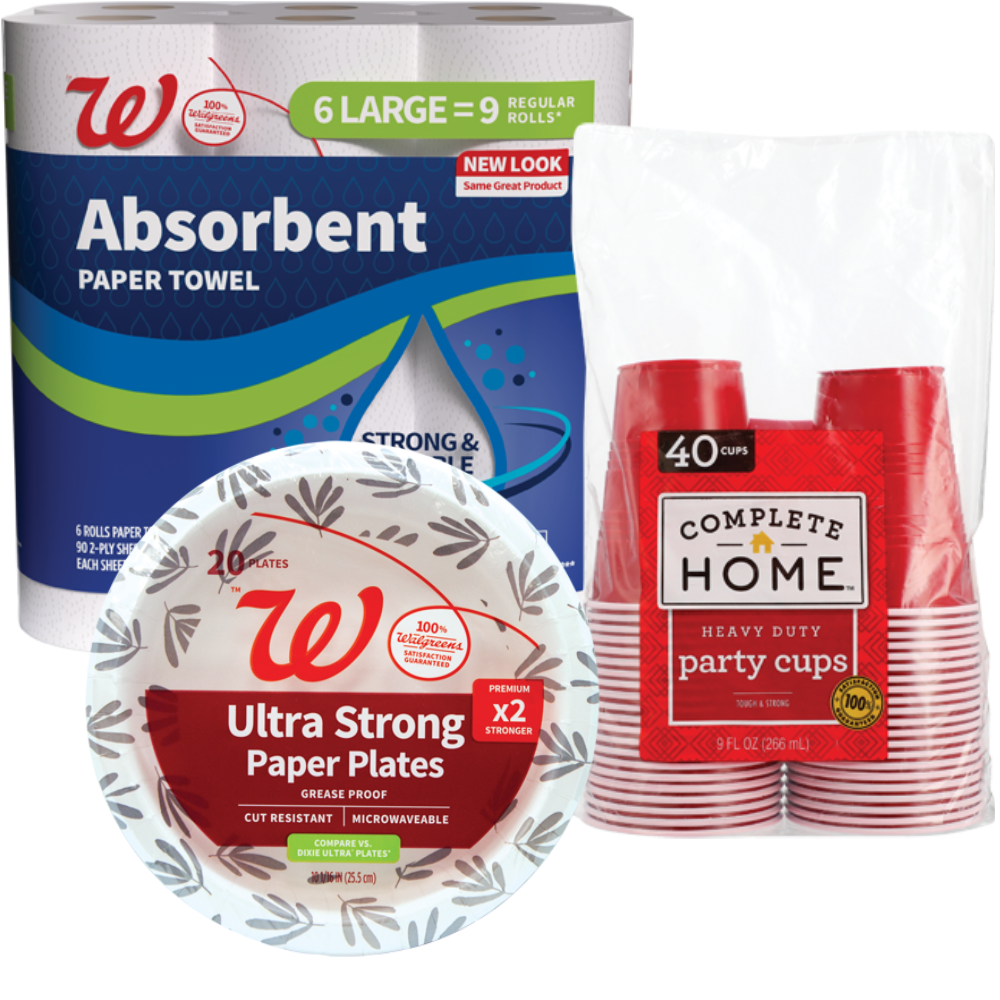 Complete Home™ or Walgreens Paper Products or Disposable Tableware