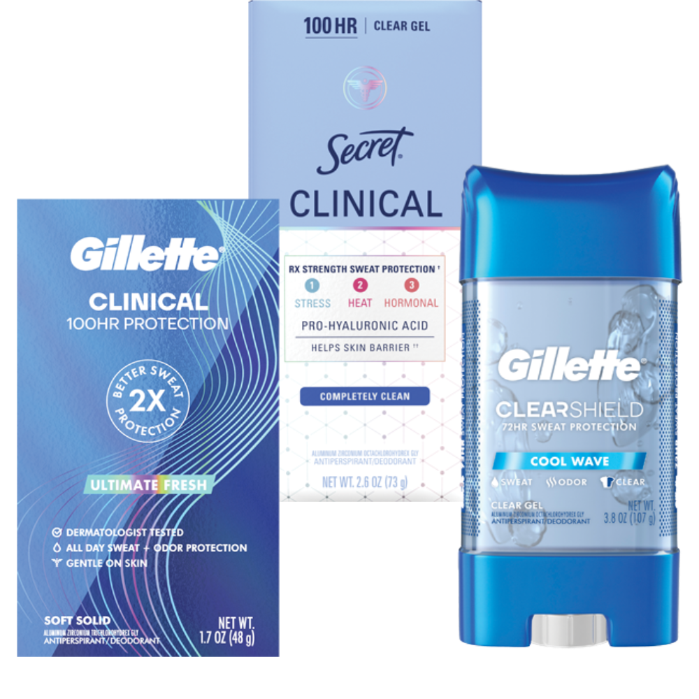 Gillette or Secret Cream, Spray or Solid Deodorant