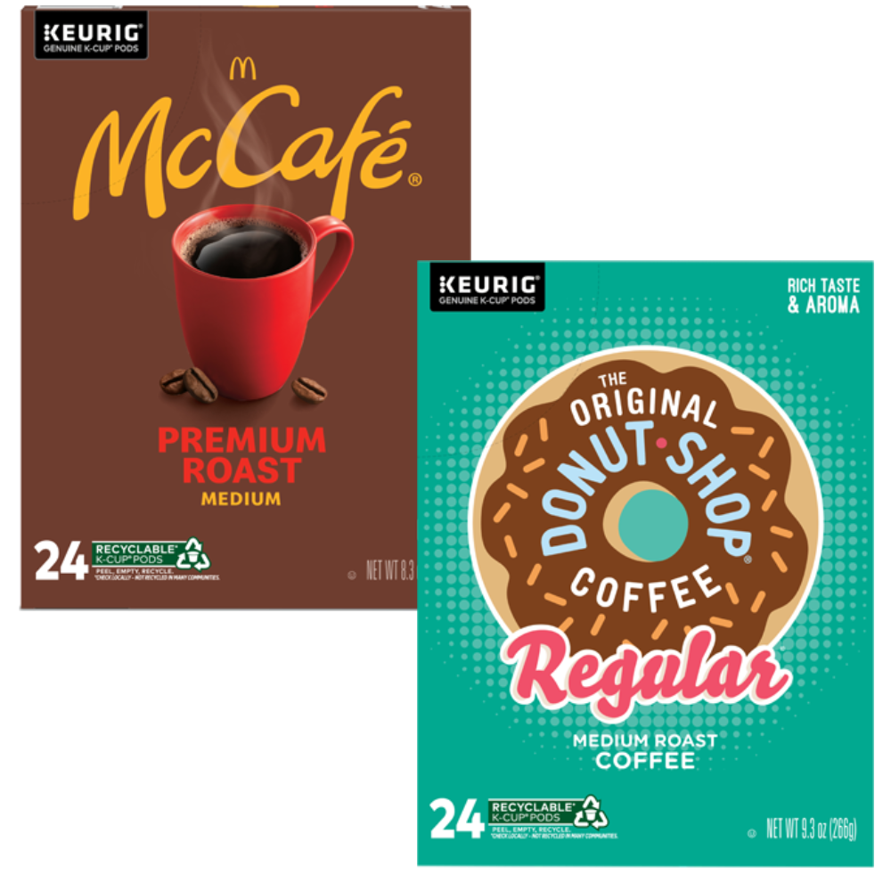 24-Pack Green Mountain, McCafe or Original Donut Shop Coffee K-Cups
