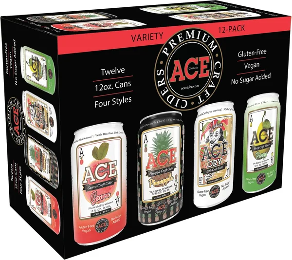 Ace Premium Craft Ciders California Variety Pack 12 fl. oz. can, 12 pk.