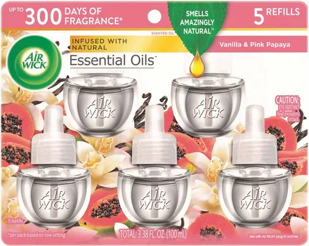 Air Wick Scented Oil Refill, Vanilla & Pink Papaya, 5 ct