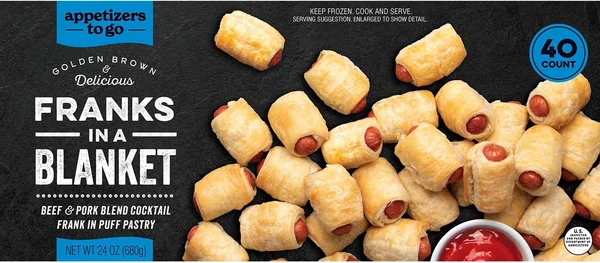 Appetizers To Go Franks in a Blanket, Frozen, 40 ct.