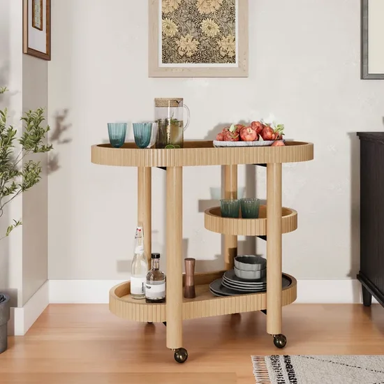 Beautiful Drew Bar Cart by Drew Barrymore, Warm Honey