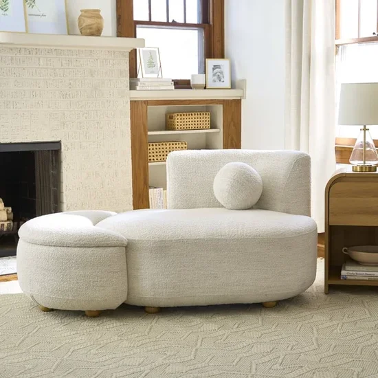 Better Homes & Gardens Juliet Modern Bouclé Chaise and Ottoman
