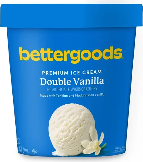 bettergoods Double Vanilla Premium Ice Cream, 16 fl oz