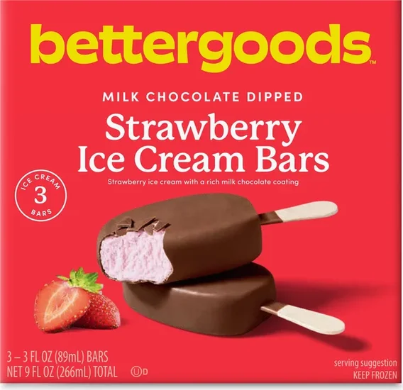bettergoods Milk Chocolate Dipped Strawberry Ice Cream Bars