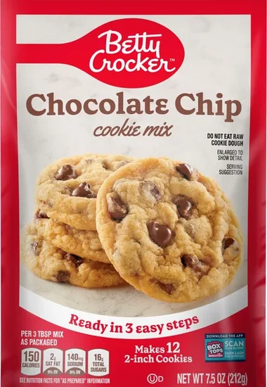 Betty Crocker Chocolate Chip Cookie Mix, 7.5 oz. Packs