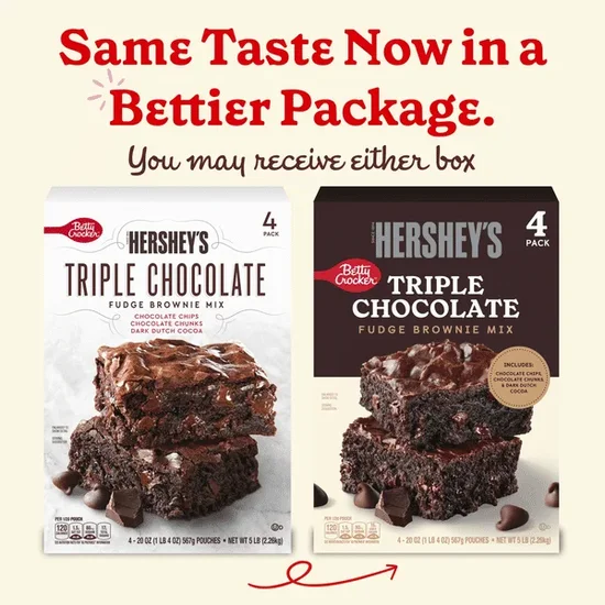 Betty Crocker HERSHEY'S Triple Chocolate Fudge Brownie Mix, 20 oz., 4 pk.