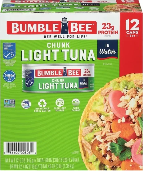 Bumble Bee Chunk Light Tuna in Water 5 oz., 12 ct.