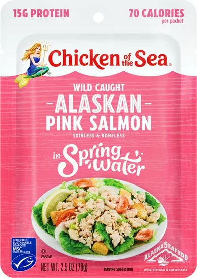 Chicken of the Sea Wild Caught Alaskan Pink Salmon in Spring Water Packet 2.5 oz