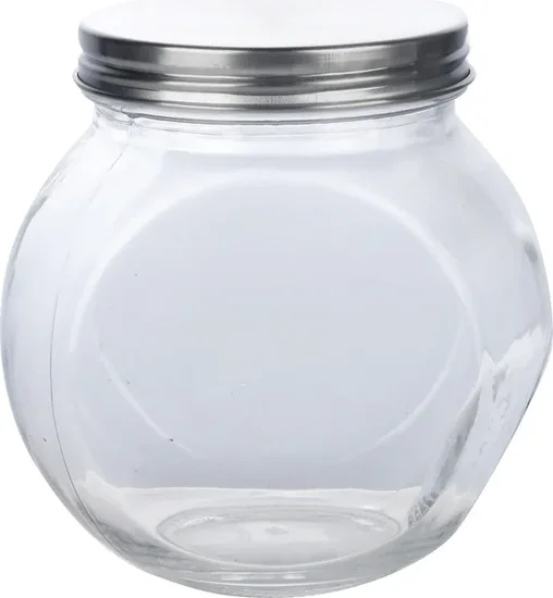 Classic Counter Top Glass Cookie Jars with Metal Lids