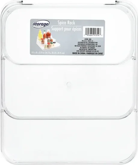 Clear Plastic 3-Tier Spice Rack