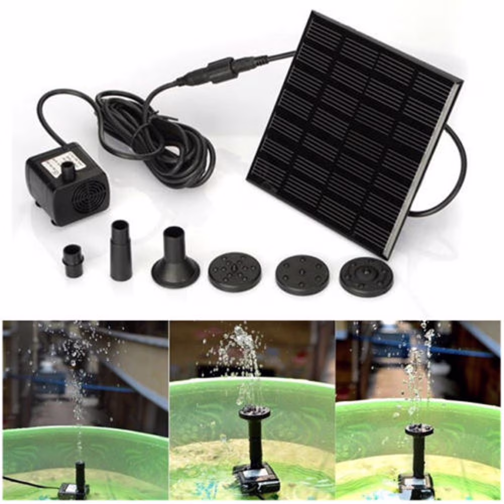 SuoKom Solar Water Panel Power Fountain Pump Kit Pool Garden Pond Watering Submersible