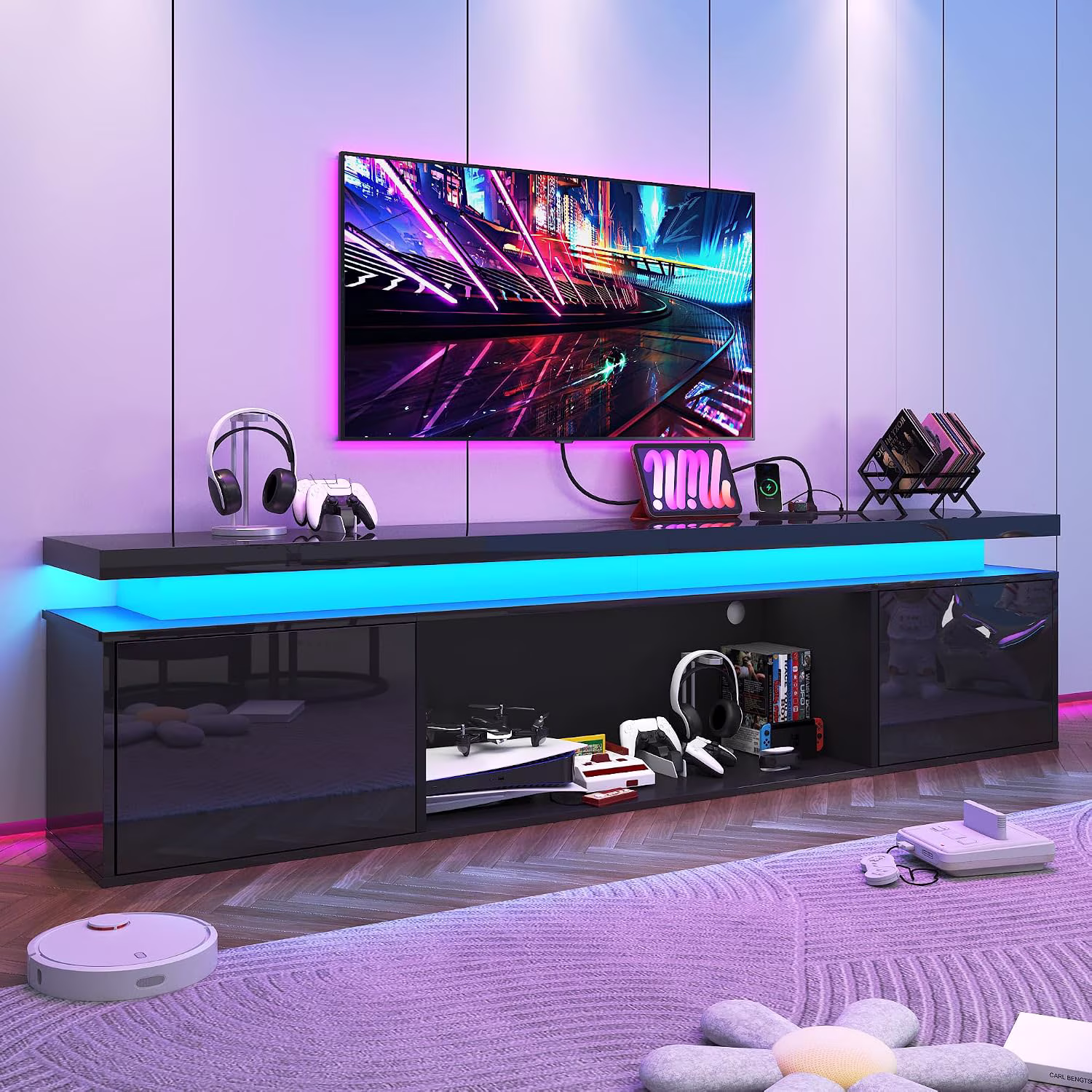 80\'\' Black TV Stand