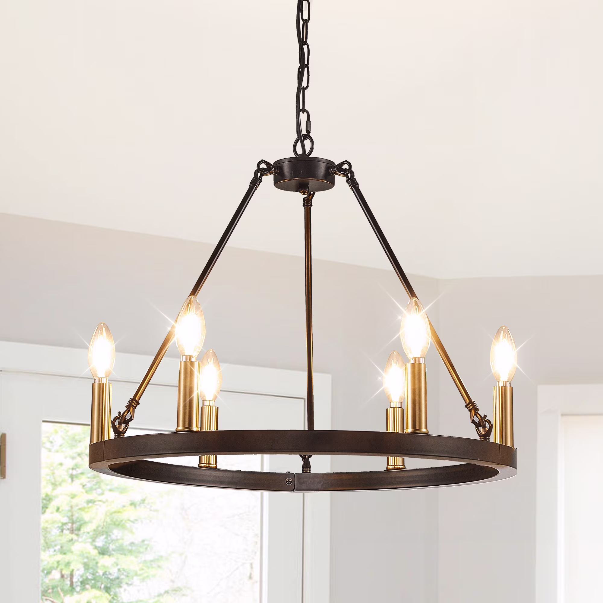 6-Light-Black Gold