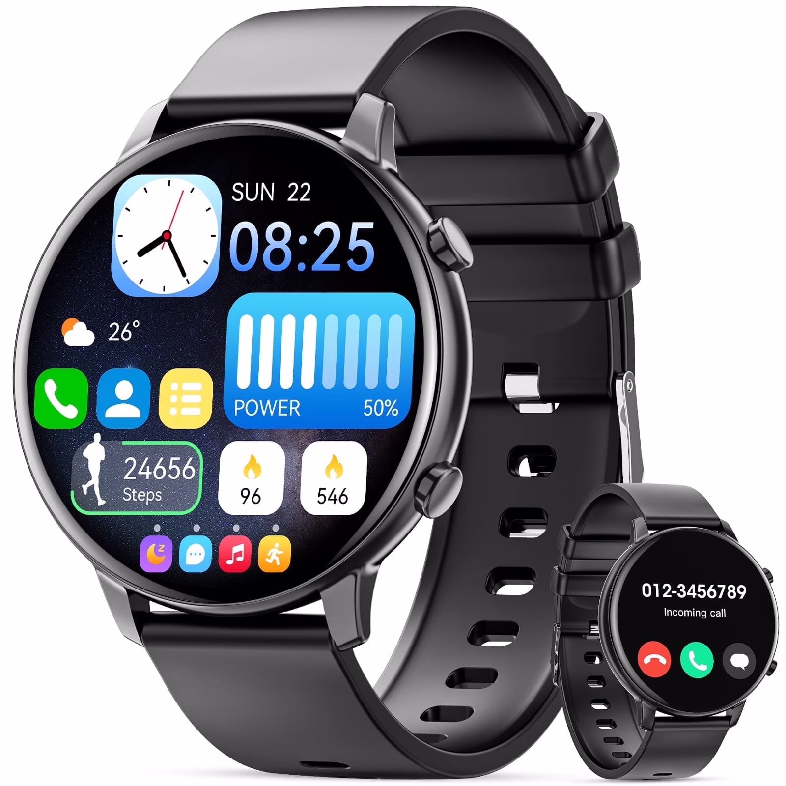 Mingdaln Women Smart Watch 45MM, with Answer Make Call/IP68 waterproof/10 days standby, with Fitness Tracker,fits for Android iPhone Devices(Pink)