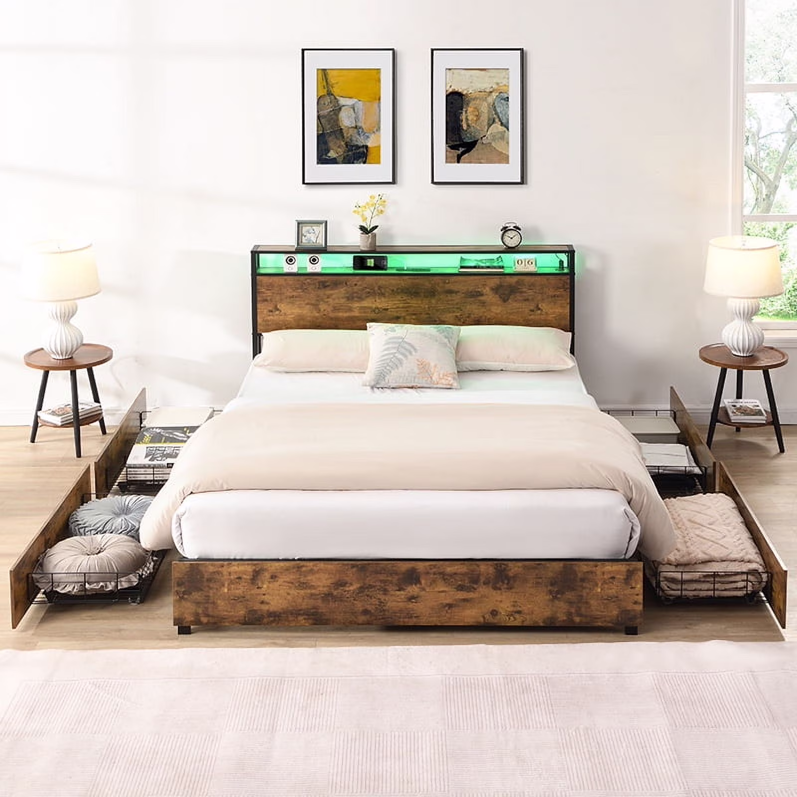 Brown Full Size Bed Frame