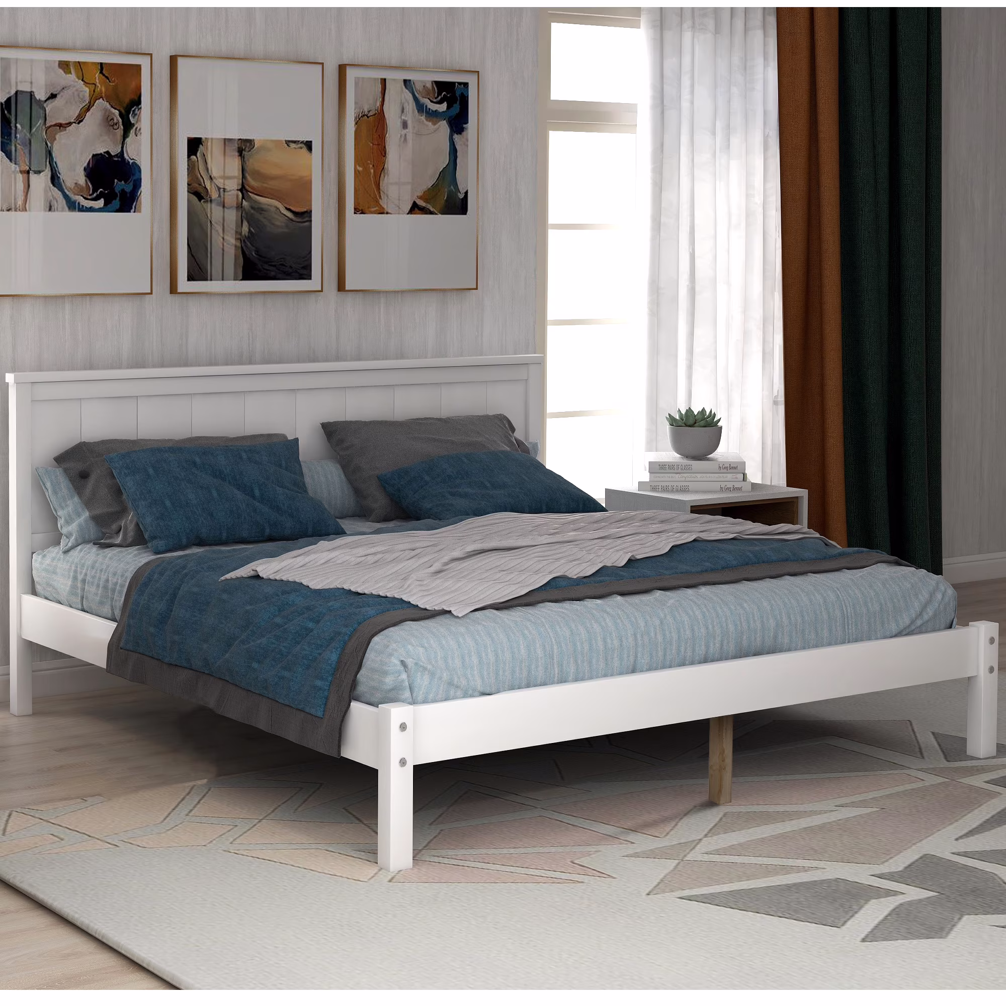 A-White Full Bed Frame