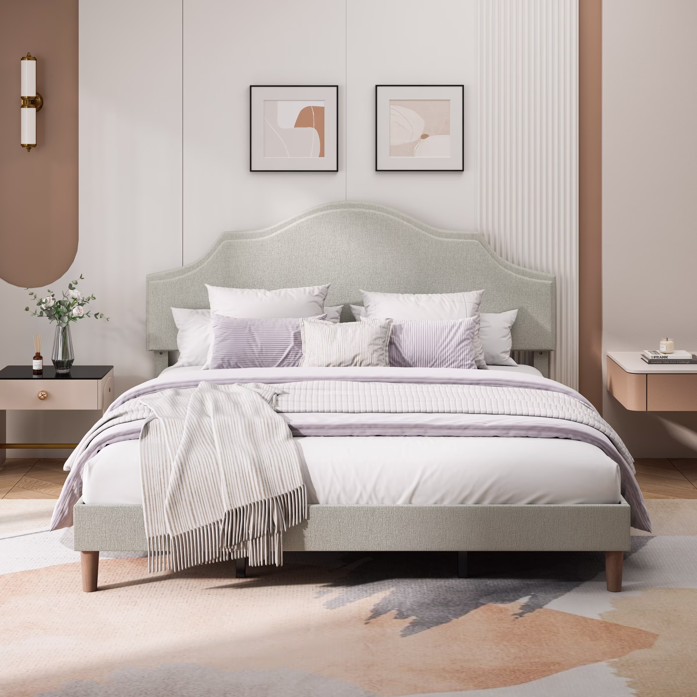 Beige-3 Bed Frame