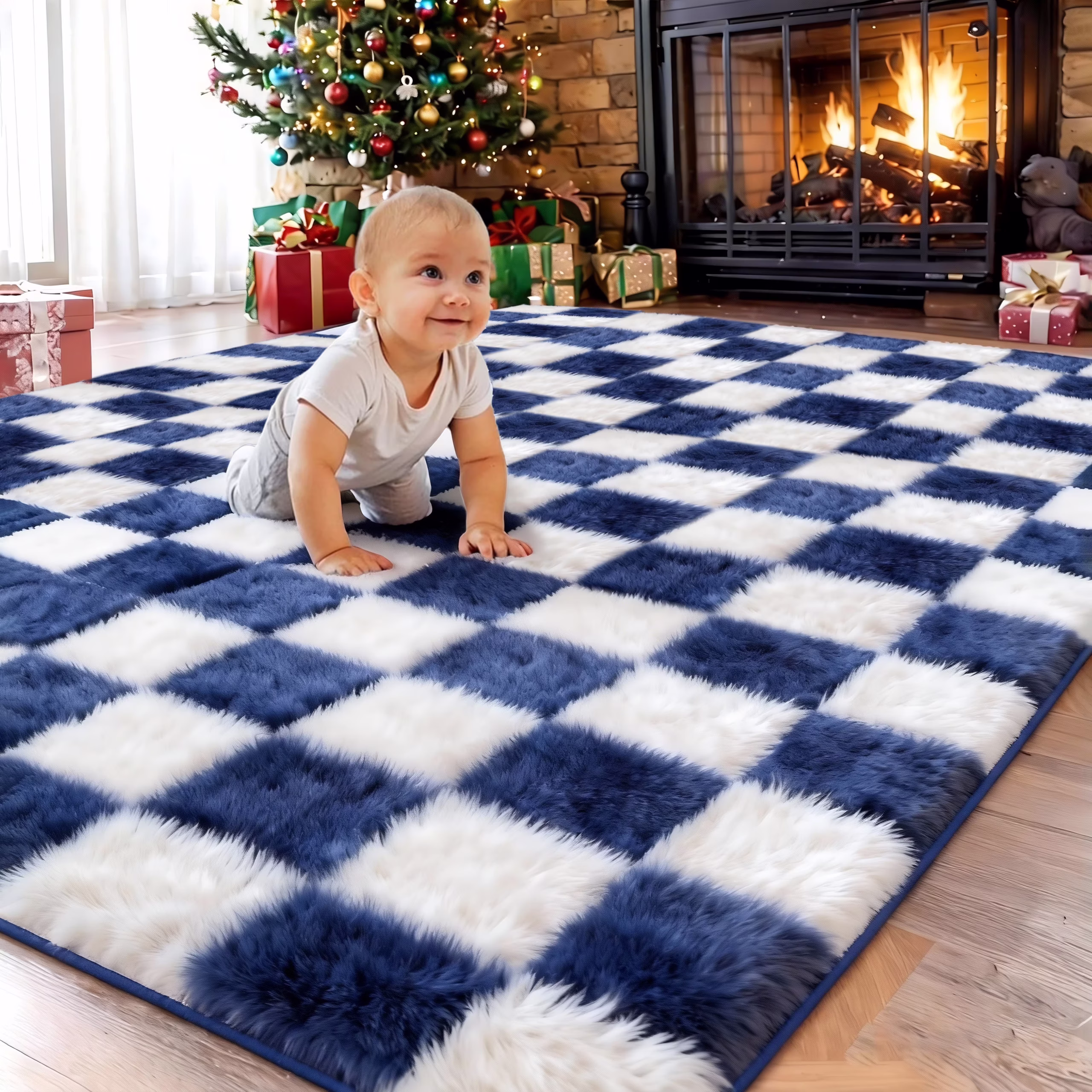 Blue and White Check