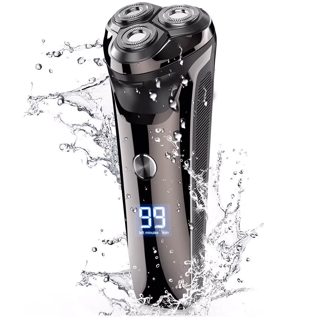 Men's Electric Razor, 2 in 1 4D Electric Rotary Shaver Cordless Rechargeable Mustache Face Beard Trimmer IPX7 Waterproof Dry/Wet, W/ LED Display & Holder for Husband Dad Travel