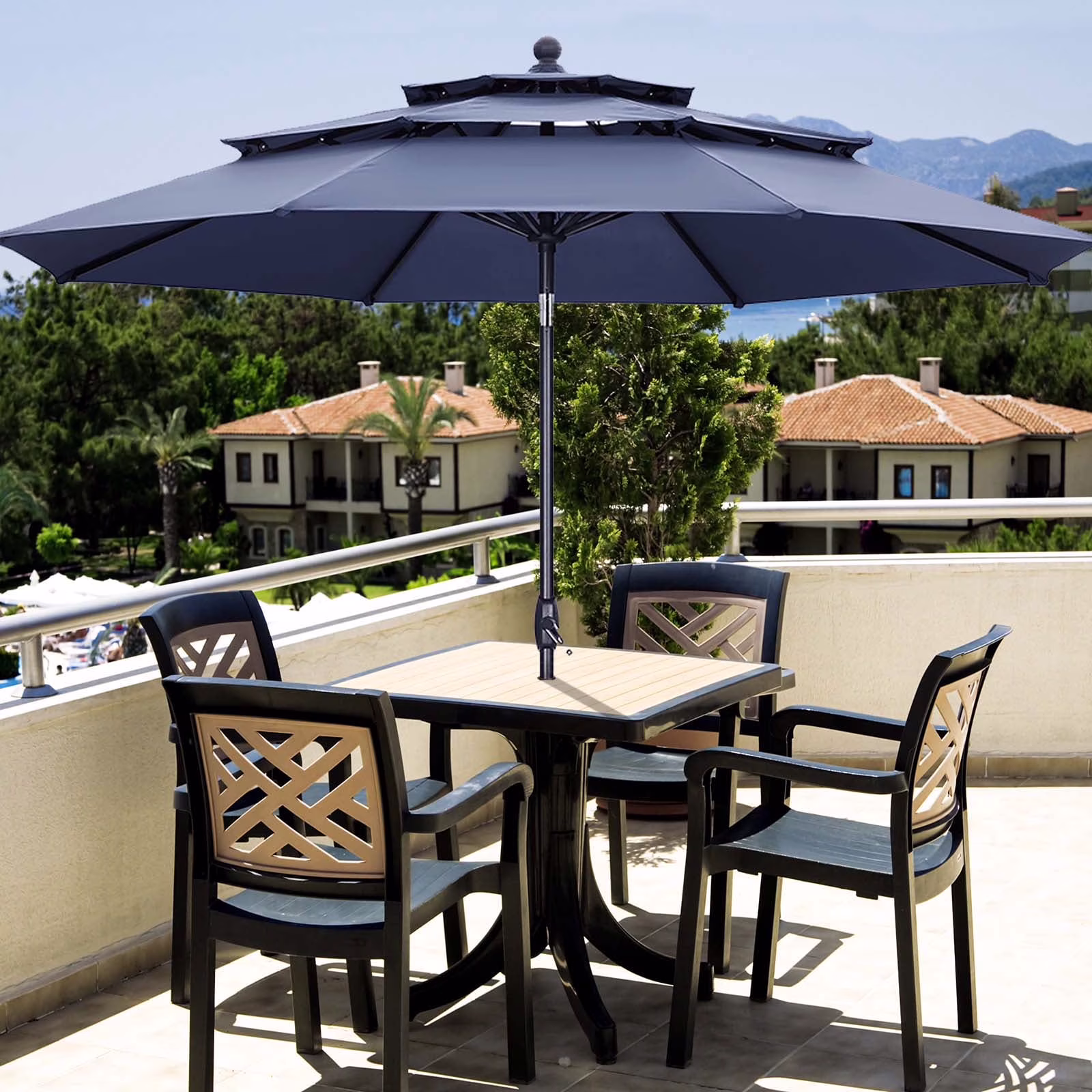 Navy Blue-3 Tiers Canopy
