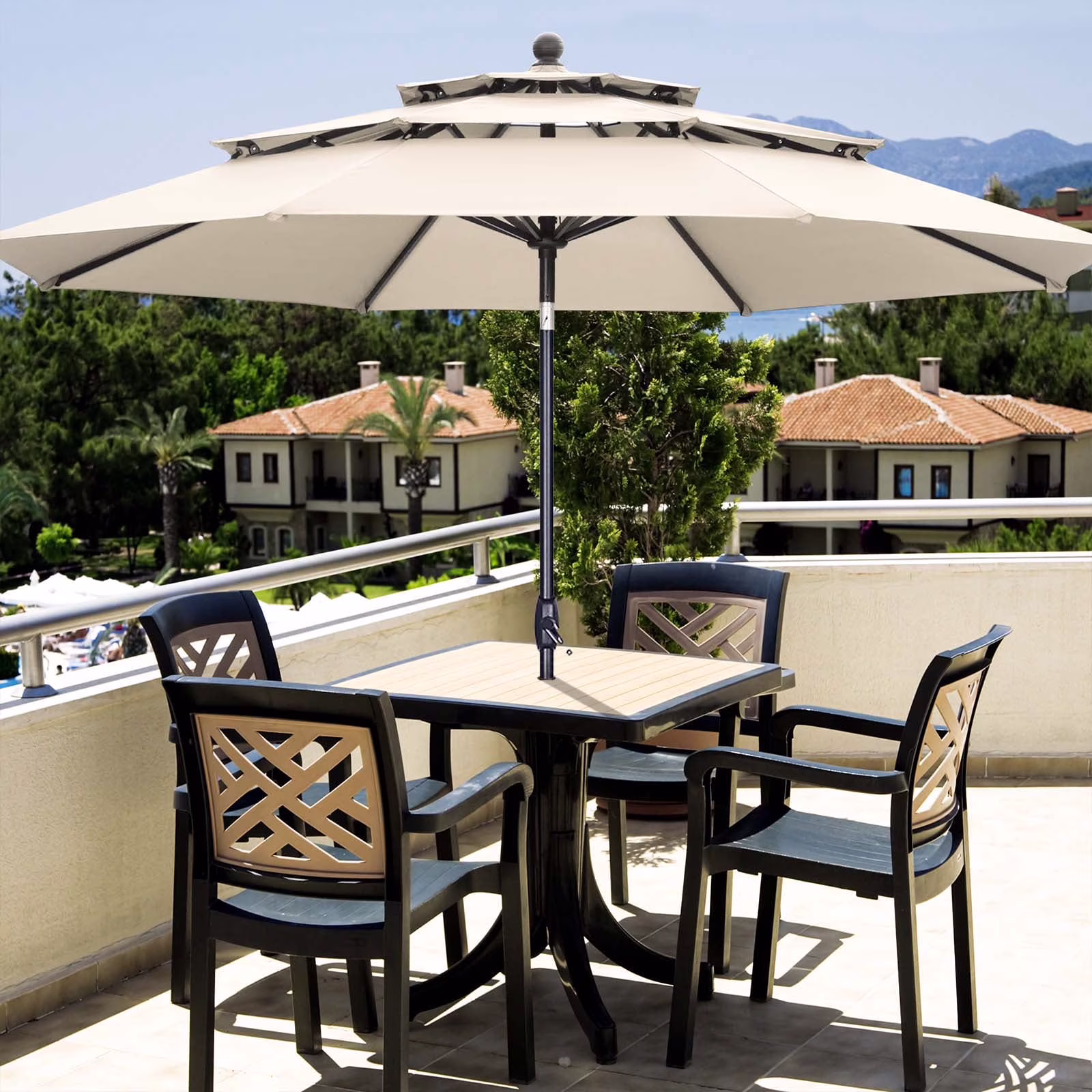 Beige-3 Tiers Canopy