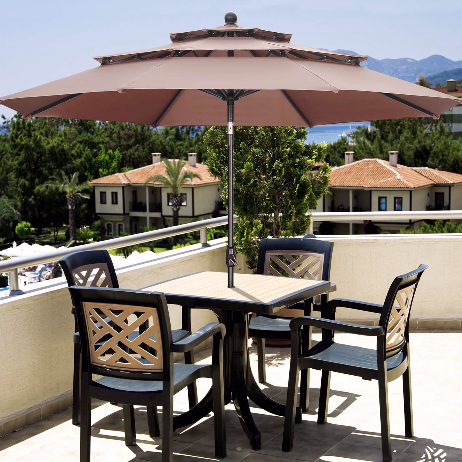 Brown-3 Tiers Canopy