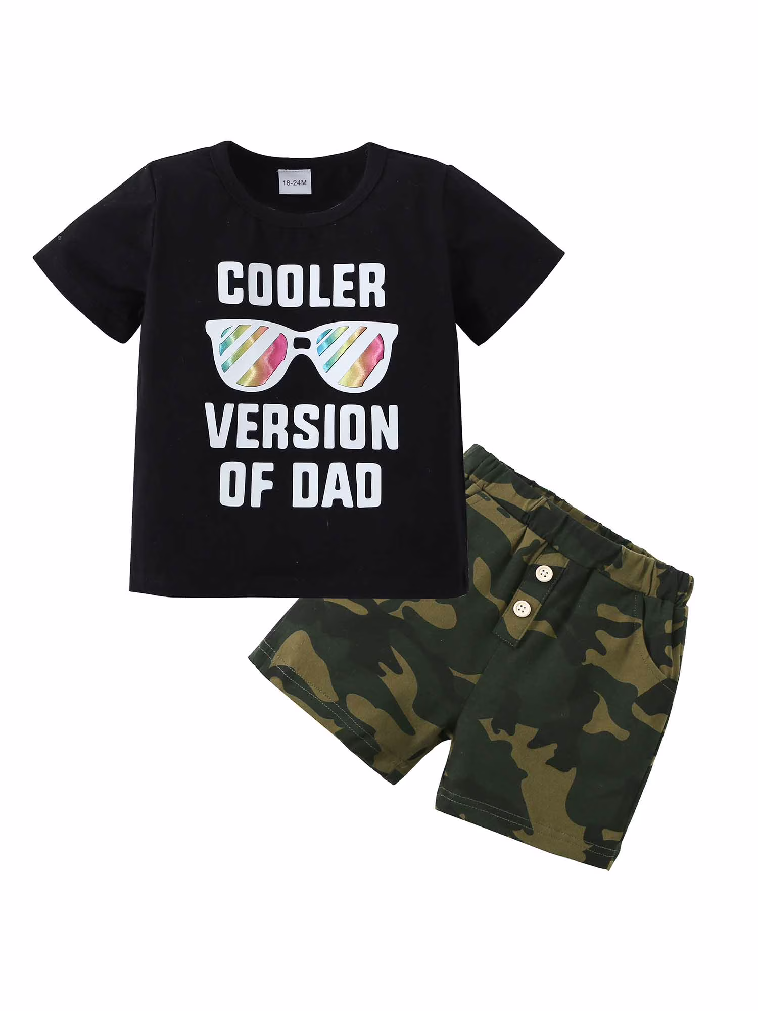 CARETOO Toddler Kids Boy Clothes Set Summer Beach Outfit Cotton Fabric Casual T-Shirt Shorts 2Pcs