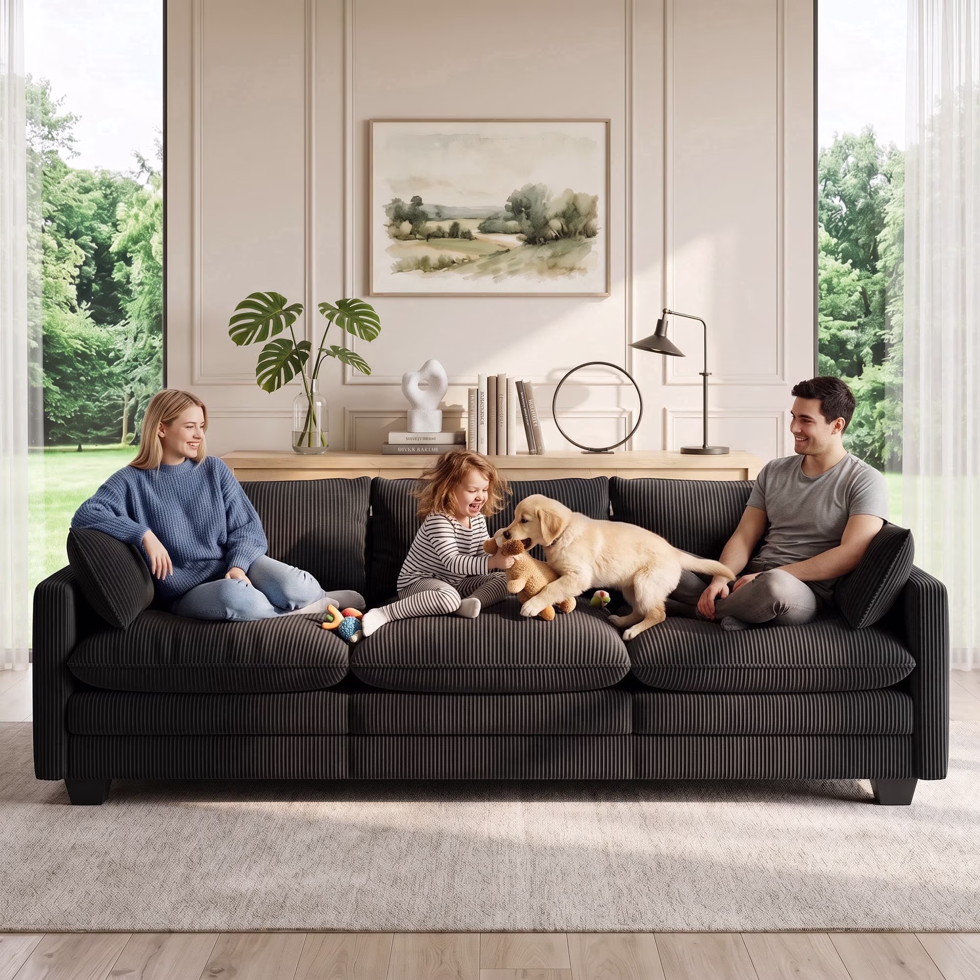Black-3 seater