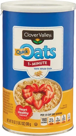 Clover Valley 1 Minute Quick Oats, 18 oz