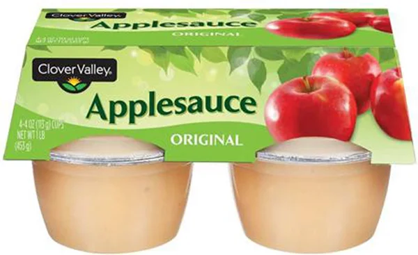 Clover Valley Applesauce, Original, 4 oz - 4 ct