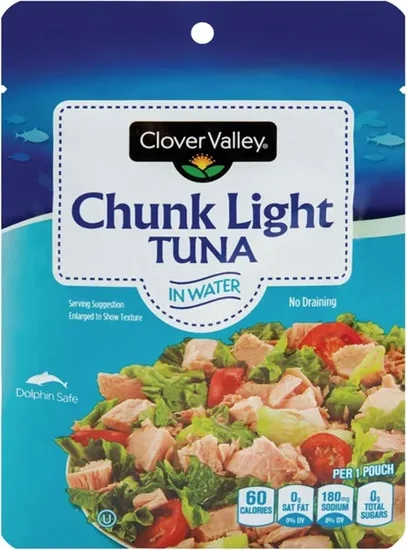 Clover Valley Chunk Light Tuna in Water Pouch, 1 ct