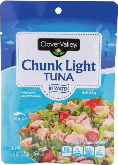 Clover Valley Chunk Light Tuna Pouch, 2.6 oz
