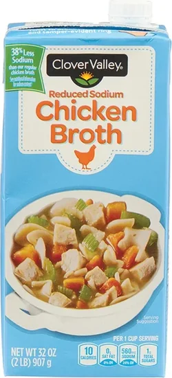 Clover Valley Reduced Sodium Chicken Broth, 32 oz
