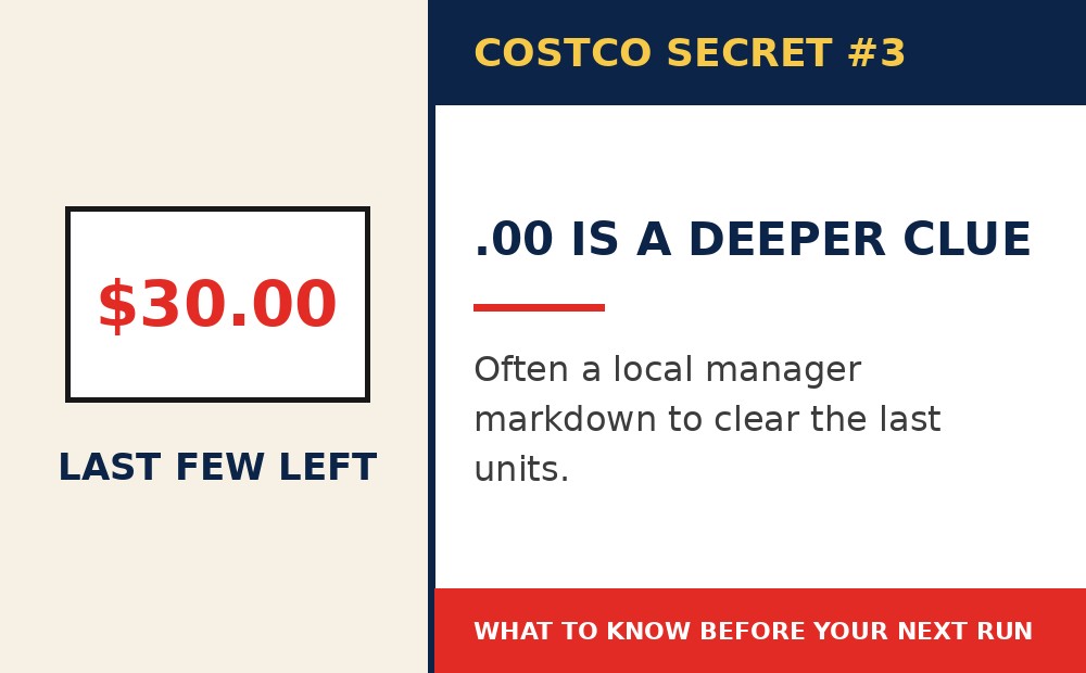 Costco secret 3: A Price Ending in .00 Can Be an Even Bigger Clearance Clue