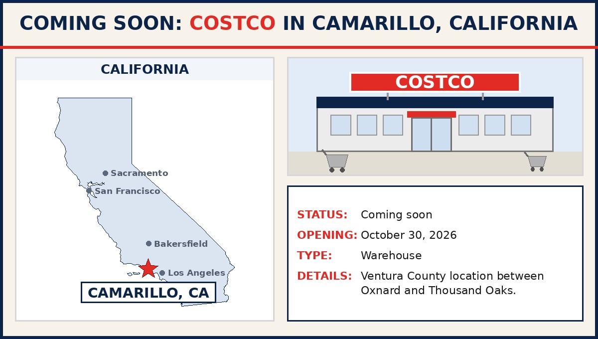 Costco coming soon to Camarillo, California