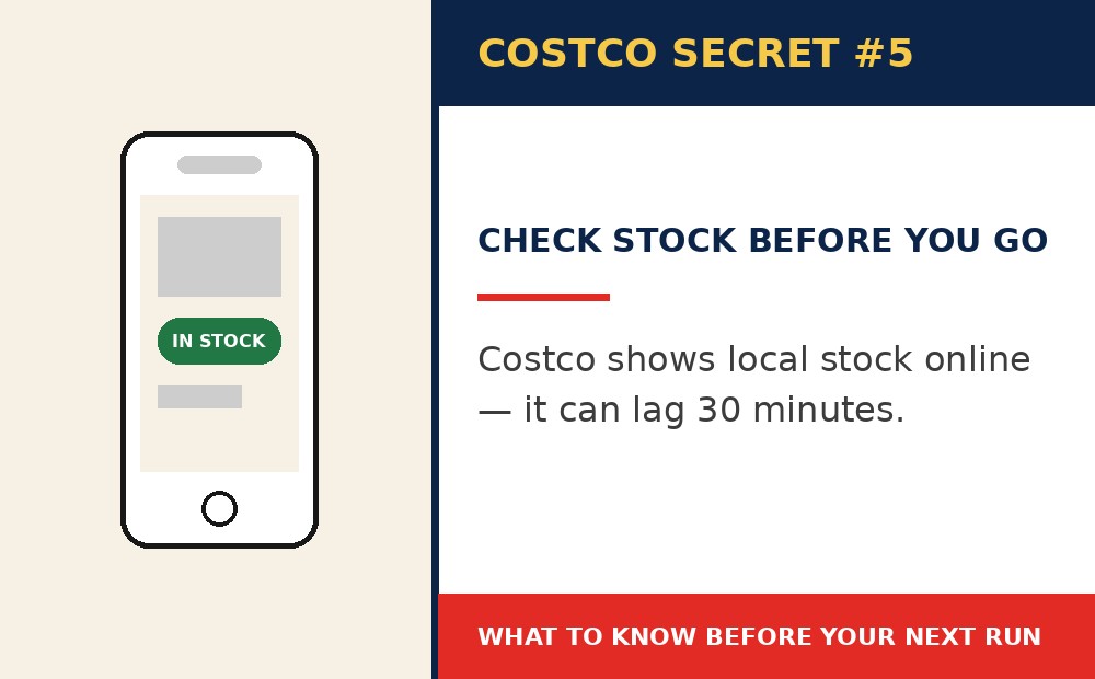 Costco secret 5: You Can Check Costco Inventory Before Leaving Home