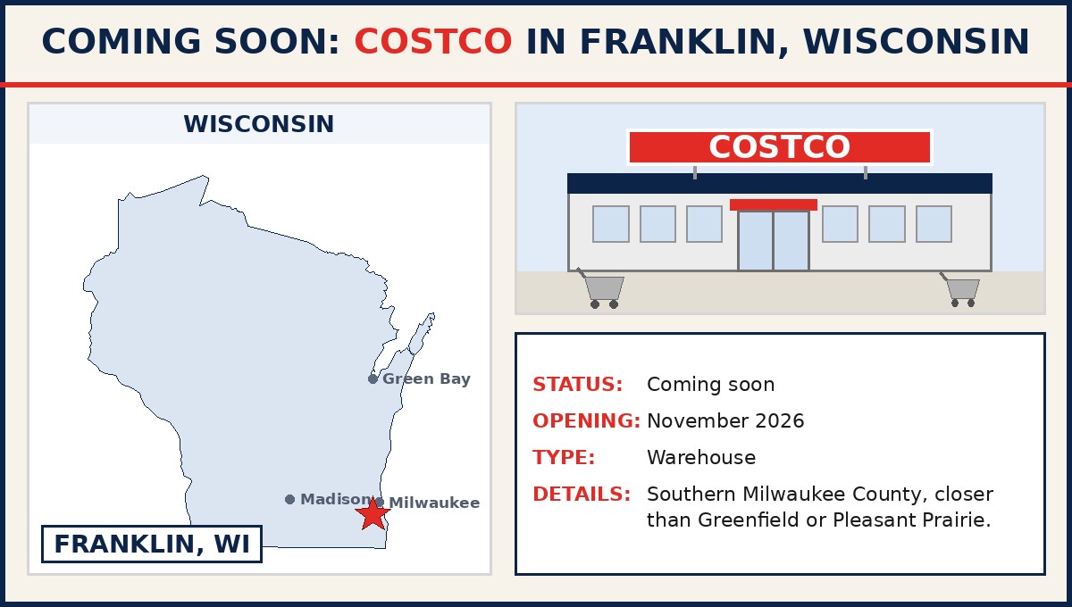 Costco coming soon to Franklin, Wisconsin