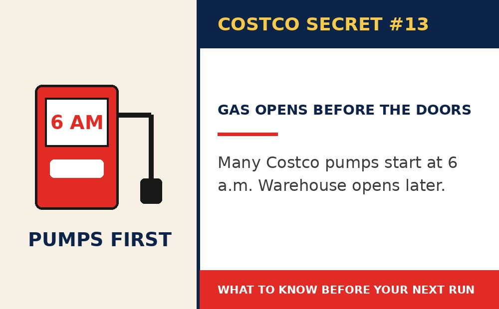 Costco secret 13: The Gas Station May Be Open Long Before Costco Is