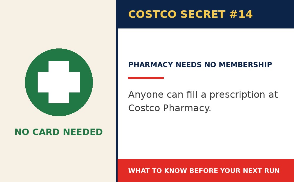 Costco secret 14: You Don't Need a Costco Membership to Buy a Prescription
