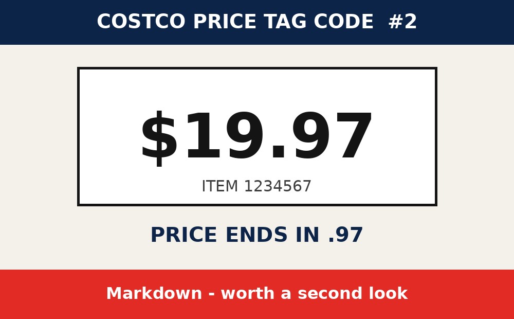 Costco price tag code: Prices Ending in .97